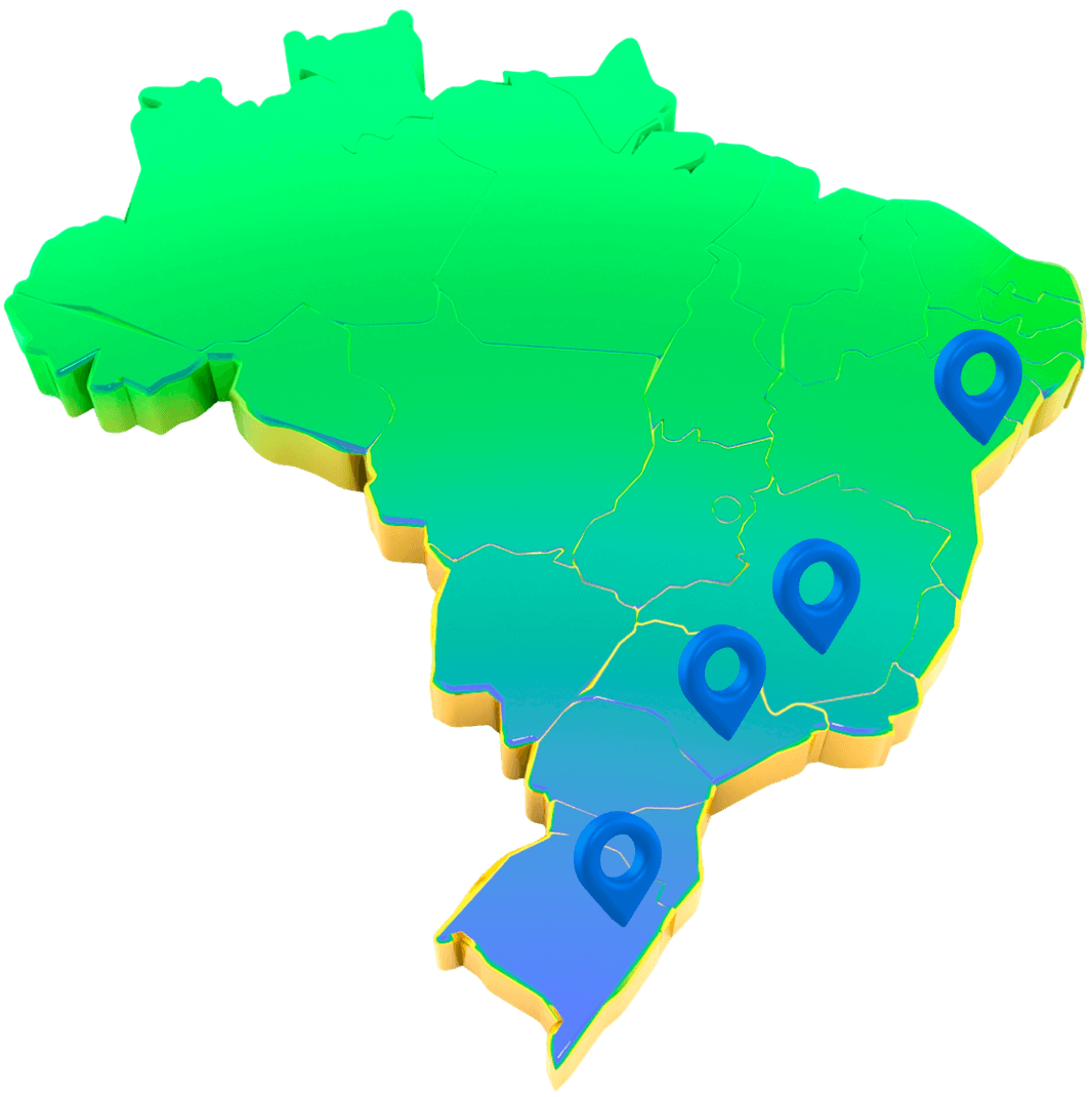Mapa do Brasil com localizações